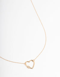 Gold Plated Sterling Silver Heart Pendant Necklace - link has visual effect only
