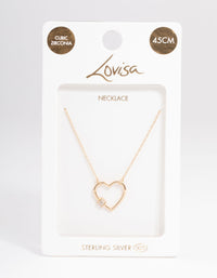 Gold Plated Sterling Silver Heart Pendant Necklace - link has visual effect only