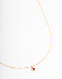 Gold Plated Sterling Silver Stone Heart Necklace - link has visual effect only