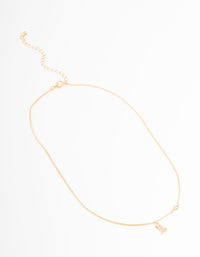 Gold Plated Capricorn Necklace With Cubic Zirconia Pendant - link has visual effect only