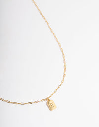 Letter E Gold Plated Rectangle Pendant Initial Necklace - link has visual effect only