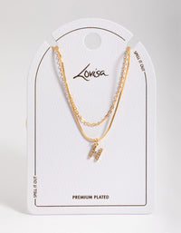 Letter H Gold Plated Layered Diamante Initial Necklace - link has visual effect only