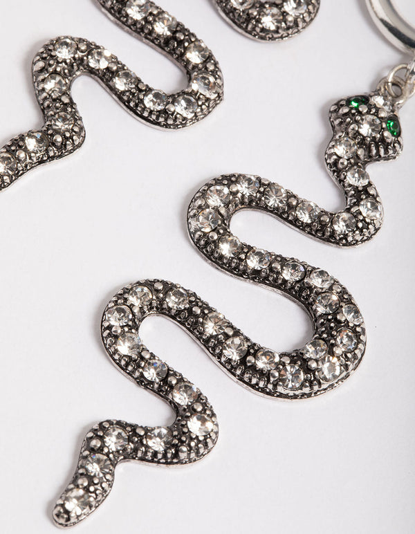 Diamante Snake Hoop Earrings - Lovisa