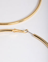 Gold Plated Brass Oversized Hoop Earrings - link has visual effect only