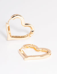Gold Large Heart Huggie Earrings - link has visual effect only
