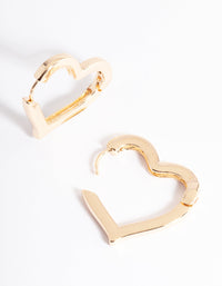 Gold Large Heart Huggie Earrings - link has visual effect only