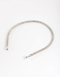 Silver Rounded Diamante Headband - link has visual effect only
