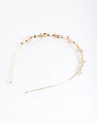 Gold Pearl Diamante Detail Headband - link has visual effect only