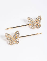 Gold Diamante Butterfly Clip Pack - link has visual effect only