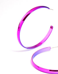 Pink Shiny Smooth 58mm Hoop Earrings - link has visual effect only