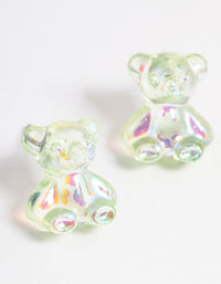 Acrylic Green Candy Bear Stud Earrings - link has visual effect only