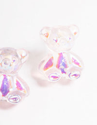 Acrylic Pink Candy Bear Stud Earrings - link has visual effect only