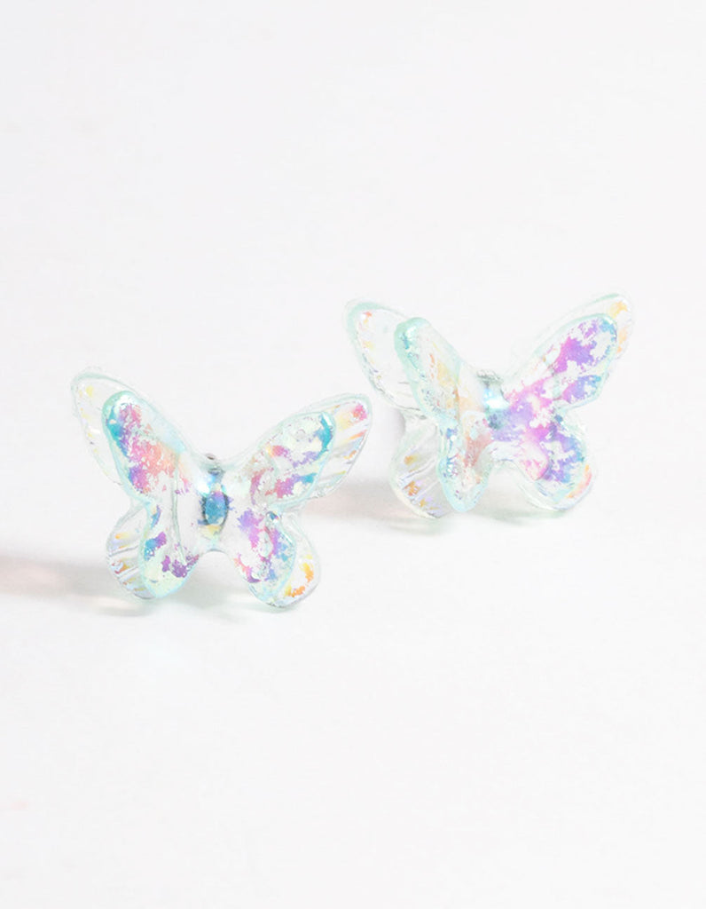 Acrylic Candy Butterfly Stud Earrings