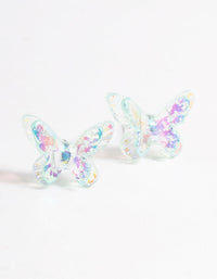 Acrylic Blue Candy Butterfly Stud Earrings - link has visual effect only
