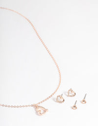 Rose Gold Diamante Heart Jewellery Set - link has visual effect only