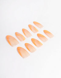 Orange Swirl Press On Nails - link has visual effect only