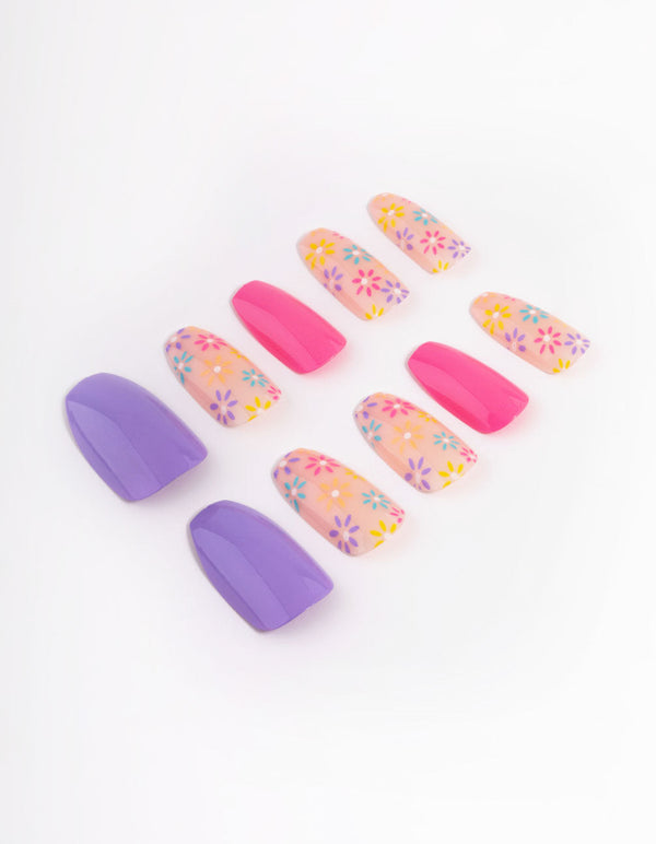 Bright Flower Press On Nails