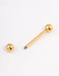 Gold Plated Titanium Basic Nipple Bar - link has visual effect only