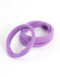 Purple Fabric Hair Tie Pack - link has visual effect only