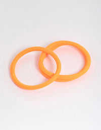 Orange Fabric Classic Hair Tie Pack - link has visual effect only