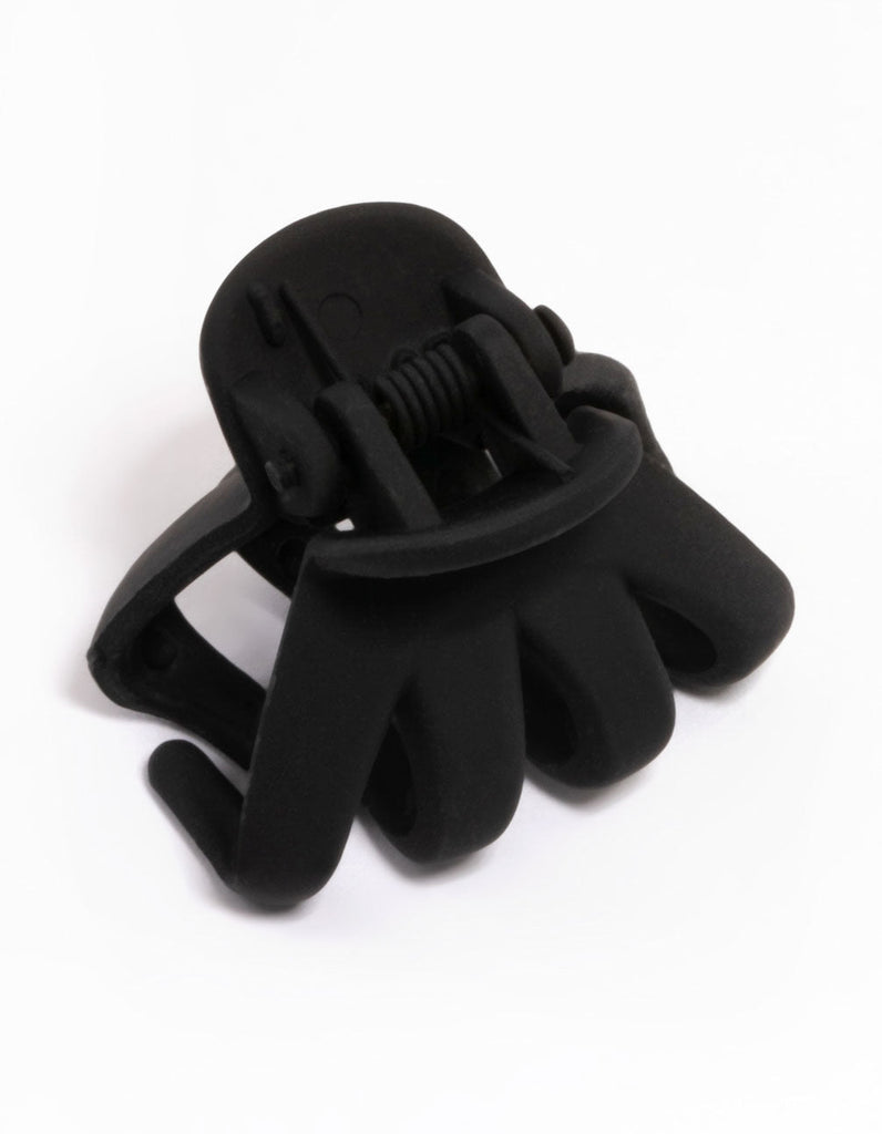 Black Four-Prong Mini Hair Claw Clip