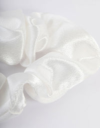 White Fabric Satin Scrunchie - link has visual effect only