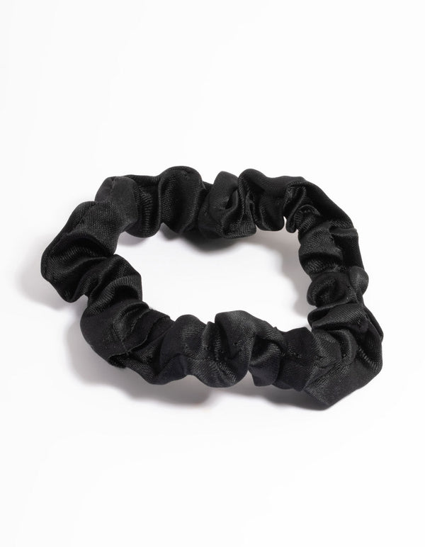 Black Fabric Narrow Scrunchie