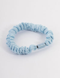 Blue Fabric Clamp Thin Scrunchie - link has visual effect only