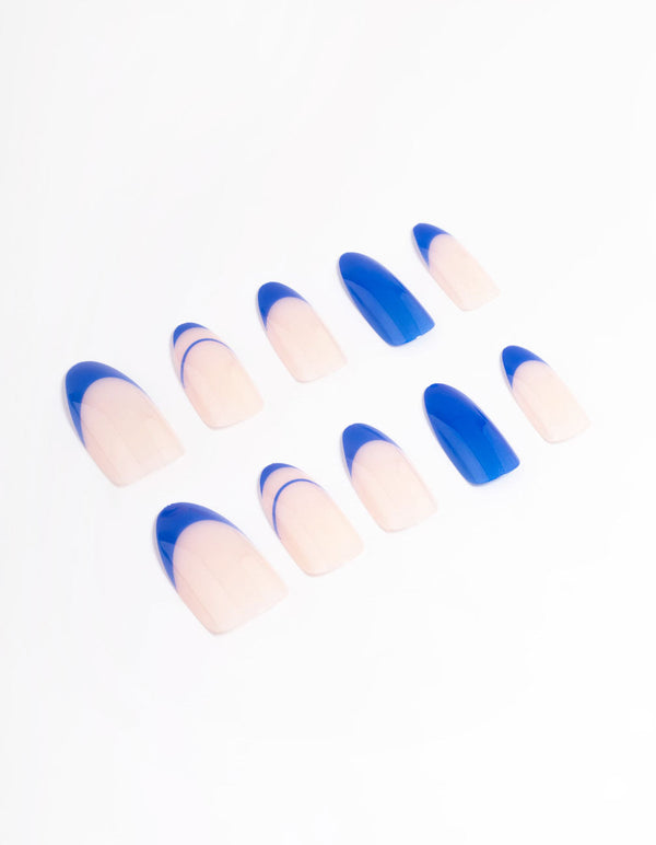 Blue French Tip Press On Nails