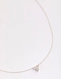 Sterling Silver Cubic Zirconia Round Trio Collar Necklace - link has visual effect only