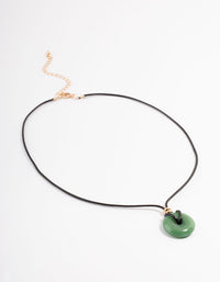 Gold Jade Donut Cord Necklace - link has visual effect only