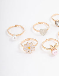 Kids Pearl Bunny Rings 6-Pack - link has visual effect only