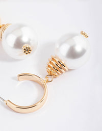 Gold Coil Pearl Hoop Earrings - link has visual effect only