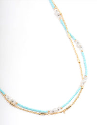 Gold Double Row Mixed Bead & Pearl Waistchain - link has visual effect only