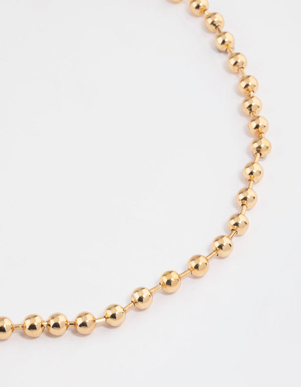 Gold Plated Brass Ball Chain Necklace