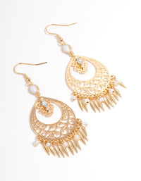 Gold Plated Boho Tassel Drop Earrings - link has visual effect only