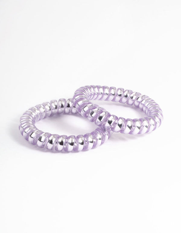 Lilac Plastic Hair Spirals Pack