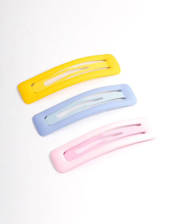 Coated Pastel Square Bubble Hair Clips Pack