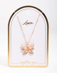Rose Gold Statement Butterfly Necklace - link has visual effect only