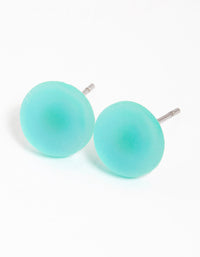 Teal Matte Bubble Stud Earrings - link has visual effect only