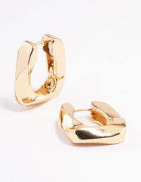 Gold Thick Twist Huggie Earrings - link has visual effect only