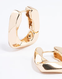 Gold Thick Twist Huggie Earrings - link has visual effect only