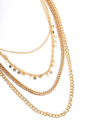 Gold Layered Chain Necklace - link has visual effect only