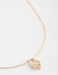 Gold Diamante Heart Locket Pendant Necklace - link has visual effect only