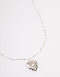 Silver Heart Locket Necklace - link has visual effect only