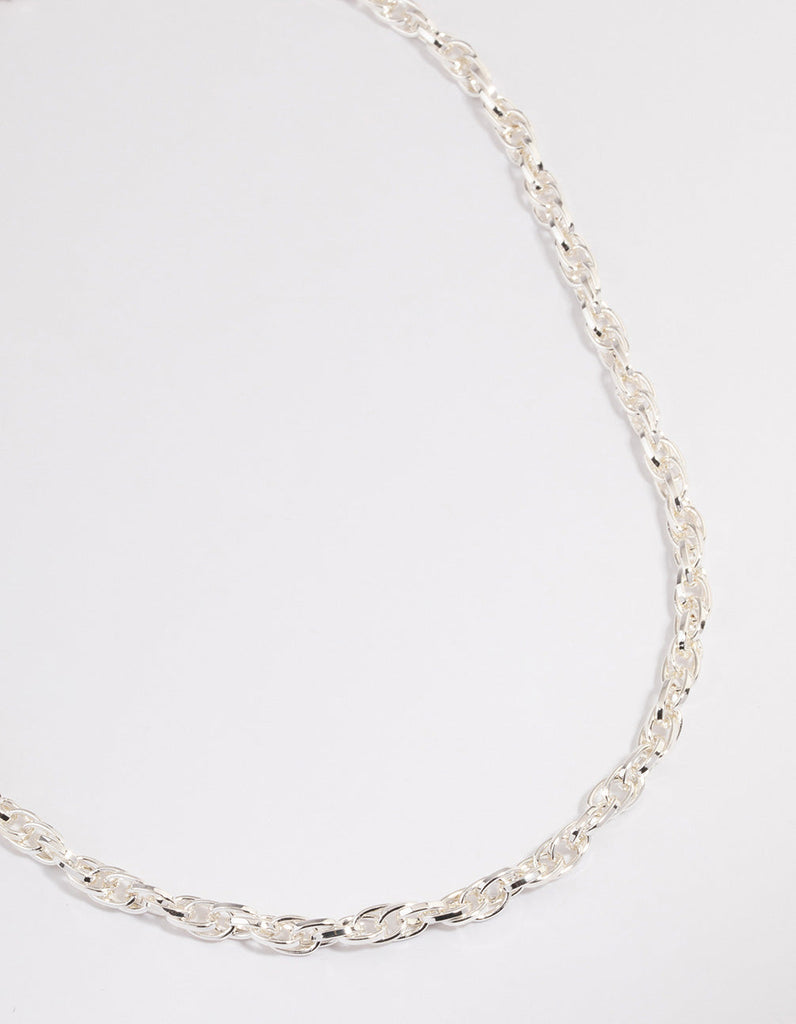 Silver Intertwined Chain Necklace
