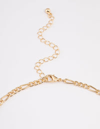 Gold Figaro Chain Necklace - link has visual effect only