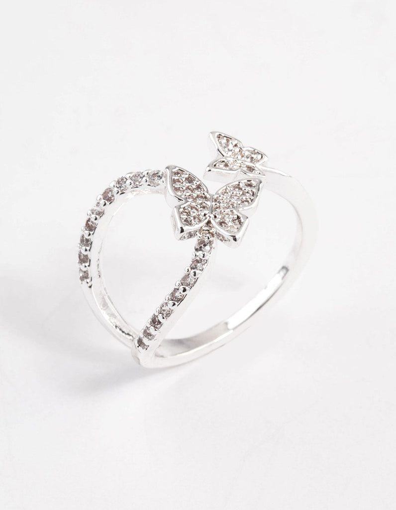 Silver Flying Butterfly Ring
