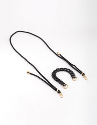 Black Crossbody & Wrist Phone Strap Pack - link has visual effect only