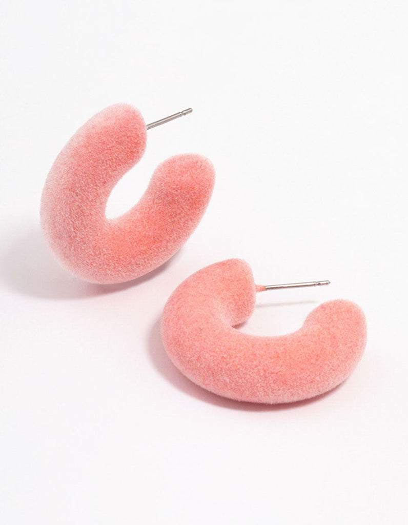 Pink Flick Hoop Earrings